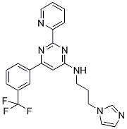 N-[3-(1H-IMIDAZOL-1-YL)PROPYL]-2-PYRIDIN-2-YL-6-[3-(TRIFLUOROMETHYL)PHENYL]PYRIMIDIN-4-AMINE Struktur