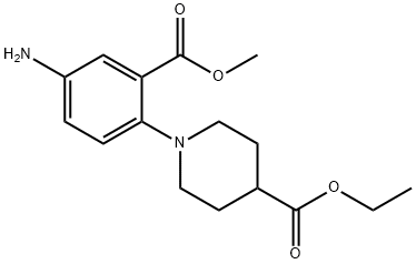 ETHYL 1-[4-AMINO-2-(METHOXYCARBONYL)PHENYL]-4-PIPERIDINECARBOXYLATE Struktur