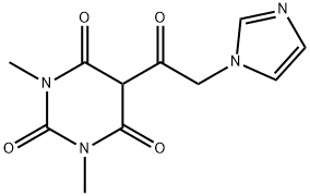 6-HYDROXY-5-[2-(1H-IMIDAZOL-1-YL)ACETYL]-1,3-DIMETHYL-2,4(1H,3H)-PYRIMIDINEDIONE Struktur