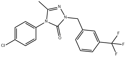 4-(4-CHLOROPHENYL)-5-METHYL-2-[3-(TRIFLUOROMETHYL)BENZYL]-2,4-DIHYDRO-3H-1,2,4-TRIAZOL-3-ONE Struktur