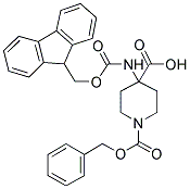 4-(9H-FLUOREN-9-YLMETHOXYCARBONYLAMINO)-PIPERIDINE-1,4-DICARBOXYLIC ACID MONOBENZYL ESTER Struktur