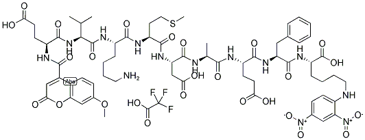 7-METHOXYCOUMARIN-4-ACETYL-GLU-VAL-LYS-MET-ASP-ALA-GLU-PHE-(2,4-DINITROPHENYL)-LYS-OH TRIFLUOROACETATE SALT Struktur