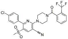 1-[6-(4-CHLOROPHENYL)-3-CYANO-5-(METHYLSULFONYL)PYRIDIN-2-YL]-4-(2-(TRIFLUOROMETHYL)BENZOYL)PIPERAZINE Struktur