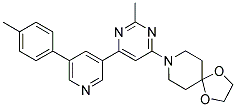 8-[2-METHYL-6-(5-P-TOLYL-PYRIDIN-3-YL)-PYRIMIDIN-4-YL]-1,4-DIOXA-8-AZA-SPIRO[4.5]DECANE Struktur