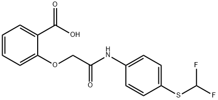 2-[(4-DIFLUOROMETHYLSULFANYL-PHENYLCARBAMOYL)-METHOXY]-BENZOIC ACID Struktur