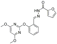 N-[1-AZA-2-[2-[(4,6-DIMETHOXYPYRIMIDIN-2-YL)OXY]PHENYL]ETHENYL]FURAN-2-CARBOXAMIDE Struktur