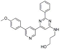 3-(6-[5-(4-METHOXY-PHENYL)-PYRIDIN-3-YL]-2-PHENYL-PYRIMIDIN-4-YLAMINO)-PROPAN-1-OL Struktur