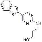 3-([5-(1-BENZOTHIEN-2-YL)PYRIMIDIN-2-YL]AMINO)PROPAN-1-OL Struktur