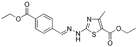 N-(5-ETHOXYCARBONYL-4-METHYLTHIAZOL-2-YL)-4-ETHOXYCARBONYLBENZALDEHYDE HYDRAZONE Struktur