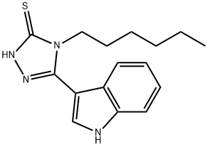 4-HEXYL-5-(1H-INDOL-3-YL)-4H-[1,2,4]TRIAZOLE-3-THIOL Struktur