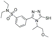 N,N-DIETHYL-3-[5-MERCAPTO-4-(2-METHOXY-1-METHYL-ETHYL)-4H-[1,2,4]TRIAZOL-3-YL]-BENZENESULFONAMIDE Struktur