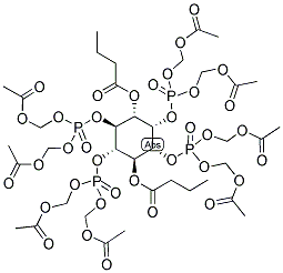 D-MYO-INOSITOL 2,3,5,6-TETRAKISPHOSPHATE OCTAKISACETOXYMETHYL ESTER, 1,4-DI-O-BUTYRYL- Struktur