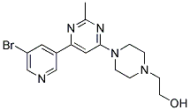 2-(4-[6-(5-BROMOPYRIDIN-3-YL)-2-METHYLPYRIMIDIN-4-YL]PIPERAZIN-1-YL)ETHANOL Struktur