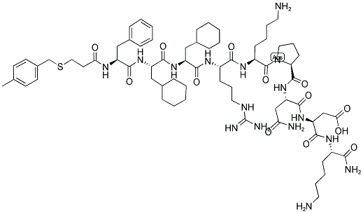 3-MERCAPTOPROPIONYL-PHE-CHA-CHA-ARG-LYS-PRO-ASN-ASP-LYS-NH2 Struktur