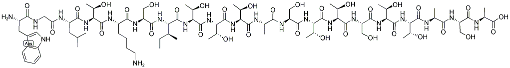 H-TRP-GLY-LEU-THR-LYS-SER-ILE-THR-THR-THR-ALA-SER-THR-THR-SER-THR-THR-ALA-SER-ALA-OH Struktur