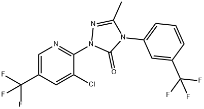 2-[3-CHLORO-5-(TRIFLUOROMETHYL)-2-PYRIDINYL]-5-METHYL-4-[3-(TRIFLUOROMETHYL)PHENYL]-2,4-DIHYDRO-3H-1,2,4-TRIAZOL-3-ONE Struktur