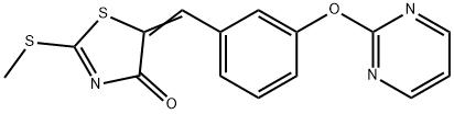 2-(METHYLSULFANYL)-5-((Z)-[3-(2-PYRIMIDINYLOXY)PHENYL]METHYLIDENE)-1,3-THIAZOL-4-ONE Struktur