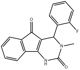 4-(2-FLUOROPHENYL)-3-METHYL-3,4-DIHYDRO-1H-INDENO[1,2-D]PYRIMIDINE-2,5-DIONE Struktur