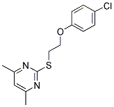 2-([2-(4-CHLOROPHENOXY)ETHYL]THIO)-4,6-DIMETHYLPYRIMIDINE Struktur