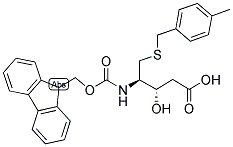 FMOC-(3S,4R)-4-AMINO-3-HYDROXY-5-BENZYLTHIOPENTANOIC ACID Struktur