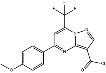 5-(4-METHOXY-PHENYL)-7-TRIFLUOROMETHYL-PYRAZOLO[1,5-A]PYRIMIDINE-3-CARBONYL CHLORIDE Struktur