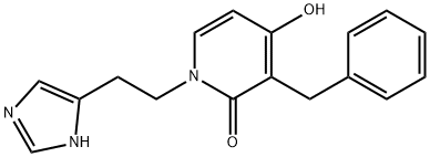 3-BENZYL-4-HYDROXY-1-[2-(1H-IMIDAZOL-5-YL)ETHYL]-2(1H)-PYRIDINONE Struktur