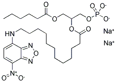 1-CAPROYL-2-[12-[(7-NITRO-2-,1,3-BENZOXADIAZOL-4-YL)AMINO]DODECANOYL]-SN-GLYCEROL-3-PHOSPHO-RAC-(1-GLYCEROL) DISODIUM SALT Struktur