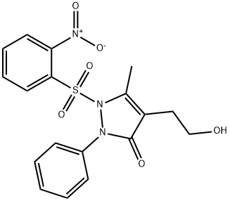 4-(2-HYDROXYETHYL)-5-METHYL-1-[(2-NITROPHENYL)SULFONYL]-2-PHENYL-1,2-DIHYDRO-3H-PYRAZOL-3-ONE Struktur