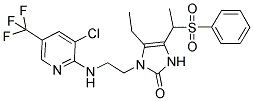 1-(2-([3-CHLORO-5-(TRIFLUOROMETHYL)-2-PYRIDINYL]AMINO)ETHYL)-5-ETHYL-4-[1-(PHENYLSULFONYL)ETHYL]-1,3-DIHYDRO-2H-IMIDAZOL-2-ONE Struktur