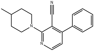 2-(4-METHYLPIPERIDINO)-4-PHENYLNICOTINONITRILE Struktur