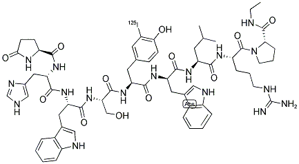 ([125I]-TYR)-(DES-GLY10,D-TRP6,PRO-NHET9)-LHRH Struktur