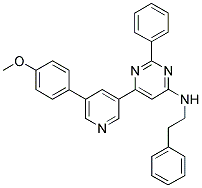 (6-[5-(4-METHOXY-PHENYL)-PYRIDIN-3-YL]-2-PHENYL-PYRIMIDIN-4-YL)-PHENETHYL-AMINE Struktur