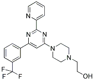 2-(4-[2-PYRIDIN-2-YL-6-(3-TRIFLUOROMETHYL-PHENYL)-PYRIMIDIN-4-YL]-PIPERAZIN-1-YL)-ETHANOL Struktur