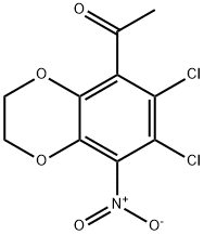 1-(6,7-DICHLORO-8-NITRO-2,3-DIHYDRO-1,4-BENZODIOXIN-5-YL)-1-ETHANONE Struktur