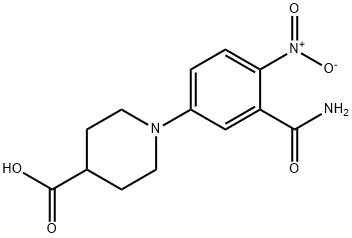 1-[3-(AMINOCARBONYL)-4-NITROPHENYL]-4-PIPERIDINECARBOXYLIC ACID Struktur