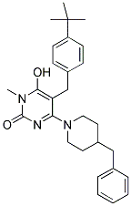 4-(4-BENZYL-PIPERIDIN-1-YL)-5-(4-TERT-BUTYL-BENZYL)-6-HYDROXY-1-METHYL-1H-PYRIMIDIN-2-ONE Struktur