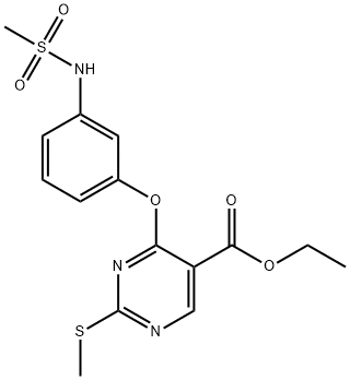 ETHYL 2-(METHYLSULFANYL)-4-(3-[(METHYLSULFONYL)AMINO]PHENOXY)-5-PYRIMIDINECARBOXYLATE Struktur