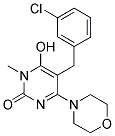 5-(3-CHLOROBENZYL)-6-HYDROXY-1-METHYL-4-MORPHOLIN-4-YLPYRIMIDIN-2(1H)-ONE Struktur