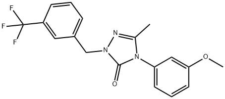 4-(3-METHOXYPHENYL)-5-METHYL-2-[3-(TRIFLUOROMETHYL)BENZYL]-2,4-DIHYDRO-3H-1,2,4-TRIAZOL-3-ONE Struktur