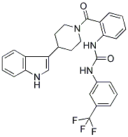 N-[2-((4-(1H-INDOL-3-YL)PIPERIDIN-1-YL)CARBONYL)PHENYL]-N'-(3-(TRIFLUOROMETHYL)PHENYL)UREA Struktur