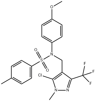 N-([5-CHLORO-1-METHYL-3-(TRIFLUOROMETHYL)-1H-PYRAZOL-4-YL]METHYL)-N-(4-METHOXYPHENYL)-4-METHYLBENZENESULFONAMIDE Struktur