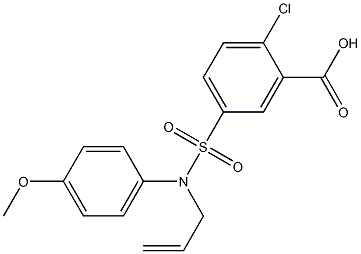 5-[ALLYL-(4-METHOXY-PHENYL)-SULFAMOYL]-2-CHLORO-BENZOIC ACID Struktur