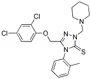 5-((2,4-DICHLOROPHENOXY)METHYL)-2-(PIPERIDIN-1-YLMETHYL)-4-O-TOLYL-2H-1,2,4-TRIAZOLE-3(4H)-THIONE Struktur