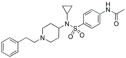 N-[4-((CYCLOPROPYL(1-(2-PHENYLETHYL)PIPERIDIN-4-YL)AMINO)SULFONYL)PHENYL]ACETAMIDE Struktur