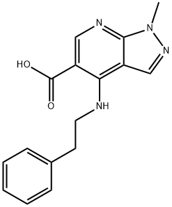 1-METHYL-4-(PHENETHYLAMINO)-1H-PYRAZOLO[3,4-B]PYRIDINE-5-CARBOXYLIC ACID Struktur