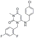 6-[(4-CHLOROBENZYL)AMINO]-1-(2,4-DIFLUOROBENZYL)-3-METHYLPYRIMIDINE-2,4(1H,3H)-DIONE Struktur