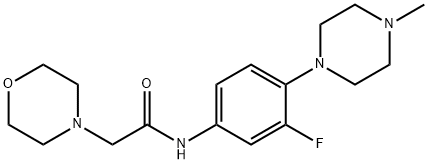 N-[3-FLUORO-4-(4-METHYLPIPERAZINO)PHENYL]-2-MORPHOLINOACETAMIDE Struktur