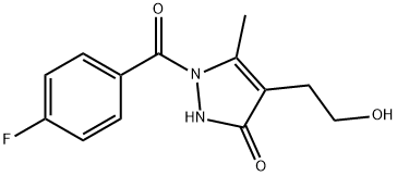 1-(4-FLUOROBENZOYL)-4-(2-HYDROXYETHYL)-5-METHYL-1,2-DIHYDRO-3H-PYRAZOL-3-ONE Struktur