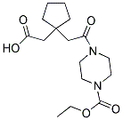 (1-(2-[4-(ETHOXYCARBONYL)PIPERAZIN-1-YL]-2-OXOETHYL)CYCLOPENTYL)ACETIC ACID Struktur