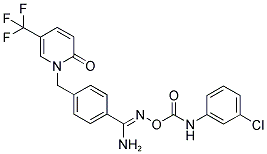 1-[4-[1-AMINO-5-(3-CHLOROPHENYL)-2,5-DIAZA-3-OXA-4-OXOPENT-1-EN-1-YL]BENZYL]-5-(TRIFLUOROMETHYL)-2-PYRIDONE Struktur